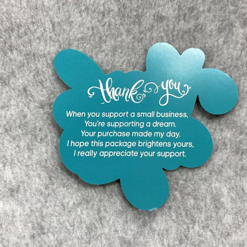 Seller Thank You For Your Purchase Die Cut Cards Notes Blue Sets of 25 - Picture 2 of 7